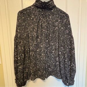 Reitmans Black Floral Blouse